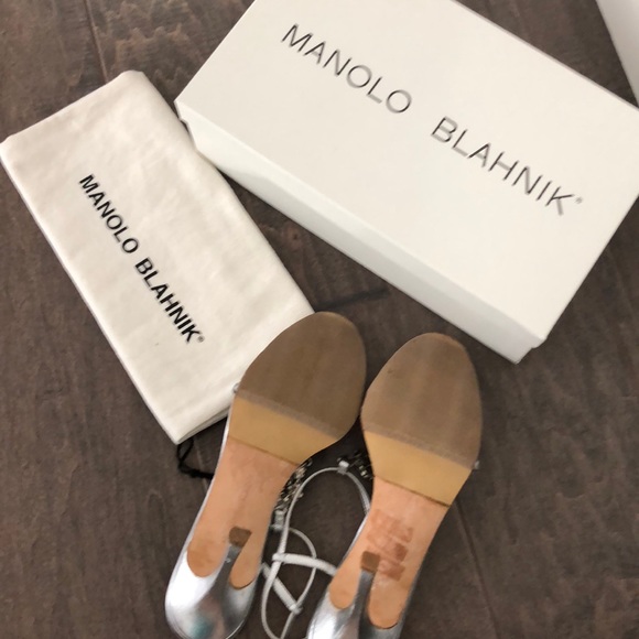 Manolo Blahnik Silver Heels - Picture 7 of 10